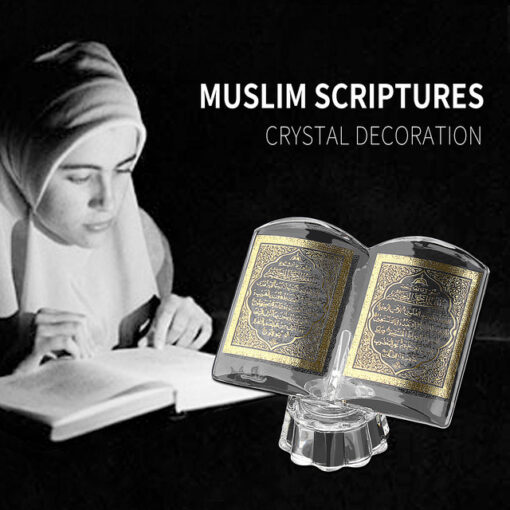 Islam Deko mit LED " Koran / Allah / Mohammed " Crystal Quran Book Decor Ramadan Allah Islamic Gift Scriptures Home Table Decorative Polishing Quran Book Stand 1