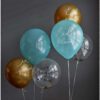 6x Eid Mubarak Luftballons grün & gold Eid Mubarak Luft ballon online deko