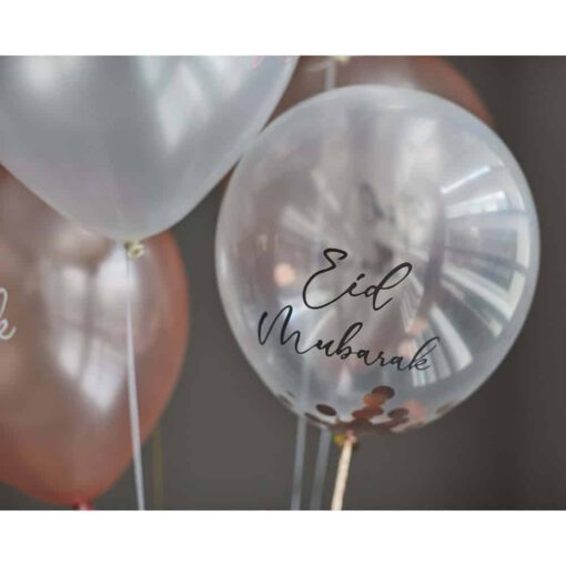 6x Eid Mubarak Luftballons grün & gold eid mubarak ballonnen rose gold2