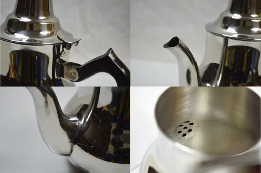 Marokkanische Arabisch Design Ramadan24 Teekanne mit Induktion aus Edelstahl mit Deckel Teefilter Schnabel & Griffe 0,8 Wasserkocher. 3in1 auch als Kaffeekanne 