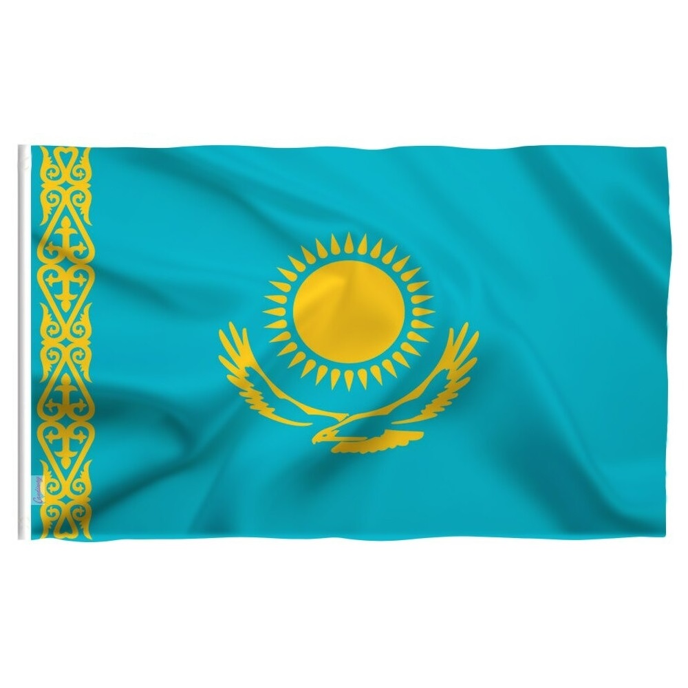 Die Flagge von Kasachstan, Land in Zentralasien Stock Photo - Alamy
