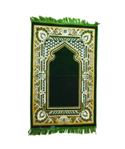 Gebetsteppich im Mihrab-Stil aus Samt (540 g) | Muslimische Gebetsmatte | Größe: 110 x 65 cm | Hergestellt in der Türkei