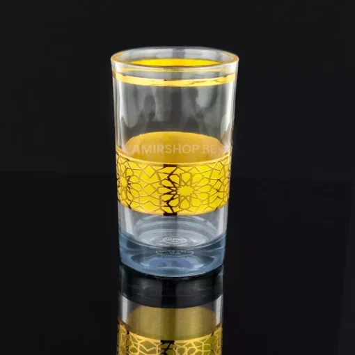 Set von 12 Marokkanische Teegläser Gold / Mehrfarbig Glaeser Bunt Transparant rosa