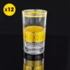 Set von 12 Marokkanische Teegläser Gold & Transparent Orientalische Teeglaeser marokkanisches Teeglas
