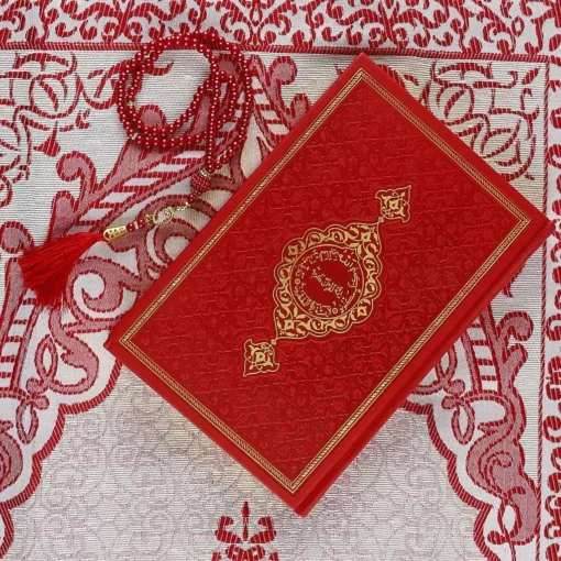 Geschenk-Set für Muslime: Kompletter Koran Arabisch, Gebetsteppich und Tesbih Orta Boy Kuran QR Kodlu Koran mit QR code islamQuran
