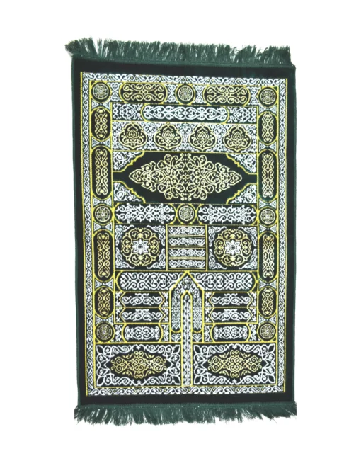 Gebetsteppich - Kaaba Kiswa Motiv - Grün - 500g gebetsteppich seccad namazlik sajad sagad sacad seccade kiswa dick scaled