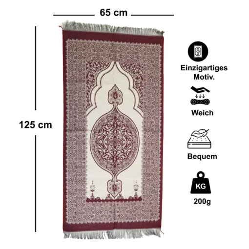 Gebetsteppich - Orientalisches Muster - Orange für zu Hause oder auf Reisen Gebetsteppich Tuerkich Salat Muslim