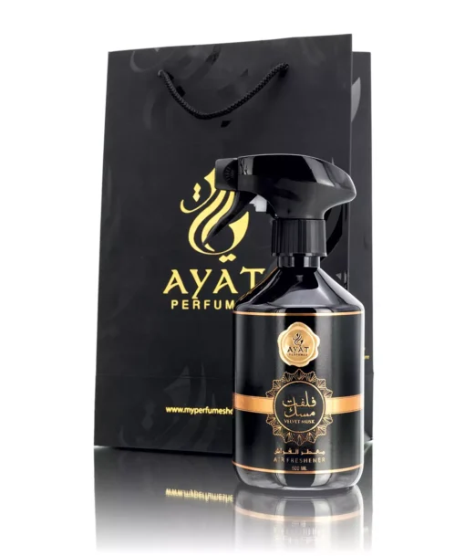 Musc Tahara Raumspray für Zuhause 500ml von Ayat Perfumes Textilerfrischer o Lufterfrischer Spray d Interieur gegen Geruch Orientalisch Geschenk